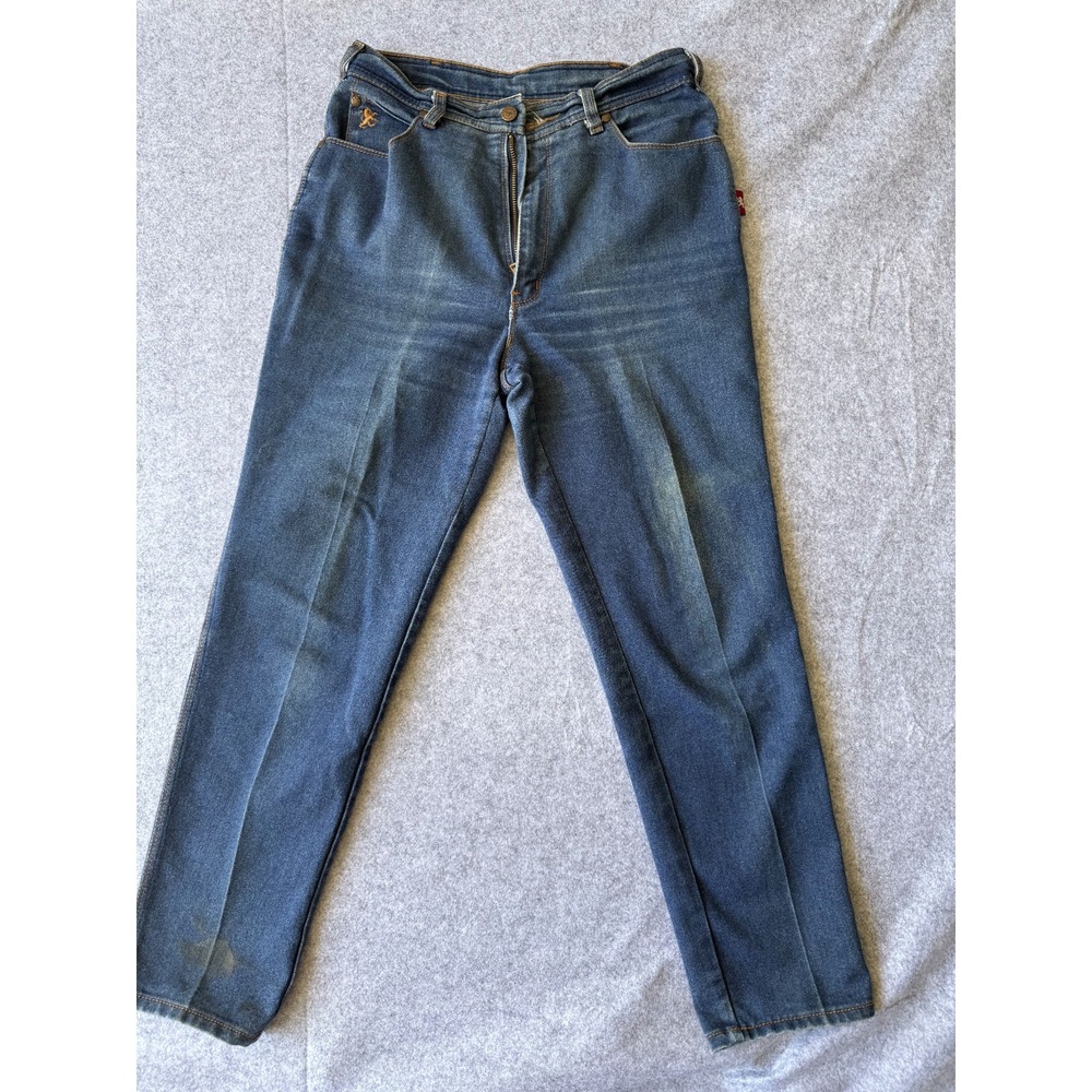 Braxton Stretch Jeans Women 14 Blue Whisker High Rise Straight Leg Streetwear